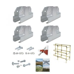 Equerre de fixation en T pour tubes carr&eacute;s 30x30 mm &ndash; Lot de 4 &ndash; Connecteur m&eacute;tallique