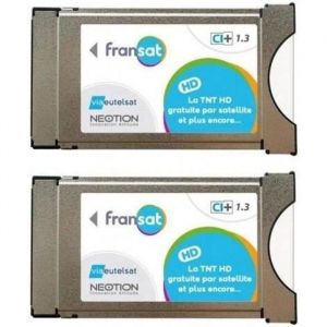PACK DE 2X MODULES PCMCIA FRANSAT CI+ DERNI&Egrave;RE VERSION 1.3 ET CARTE FRANSAT PC6 R&Eacute;CEPTEUR TV
