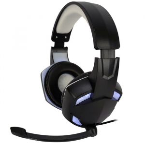 Casque Pro Gamer Amstrad Basic AMS H555 blanc avec Rétroéclairage LED - 40mm Power Bass avec micro intégré réglage volume