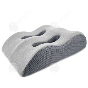 Oreiller de jambe PASSIONOVA 54x43x15cm gris mousse &agrave; m&eacute;moire de forme rel&egrave;ve-jambes confortable soutien d&eacute;tente jambe allong&eacute;e