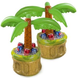 Glacière Palmier Gonflable - Fournitures de fête pour adultes - Vert - 26 pouces de hauteur