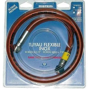 Tuyau gaz butane et propane - MISTRAL - flexible inox 2m