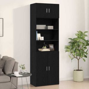 Noir Meuble mural - Buffet suspendu - Armoire pour Salon Chêne noir 70 x 42.5 x 40cm - Bois dingénierie 8375399