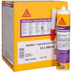 SikaMur InjectoCream 100 - SIKA - Traitement humidit&eacute; - Anti-moisissure - 12 cartouches 300ml
