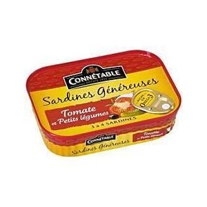 Connetable Sardines g&eacute;n&eacute;reuses &agrave;&nbsp;la tomate sans huile 140g