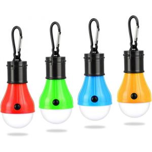 4x Lanterne de camping LED &agrave; piles lampe de tente portable &eacute;tanche pour camping secours ext&eacute;rieur