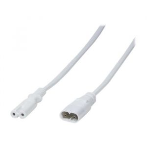 Rallonge de câble dalimentation LogiLink - IEC 60320 C8 pour IEC 60320 C7 - 2 m - blanc