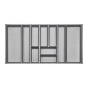 ORGA-BOX 3 Range-couverts Profondeur : 473 x Largeur : 891 mm gris argenté avec structure Canvas pour tiroirs de 100 cm