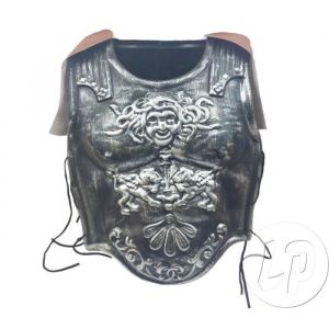 Armure de chevalier avec &eacute;pauli&egrave;res imitation cuir - Adulte - Gris - Mixte - Argent