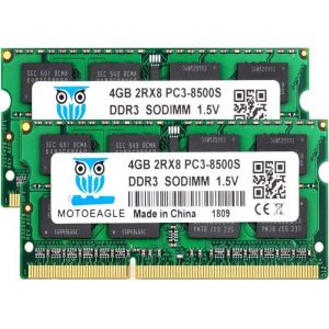 DDR3 1066 SODIMM PC3 8500S 8Go (2x4Go) DDR3 1066MHz 4GB PC3 8500 204-Pin CL7 1.5V dordinateur Portable Mémoire RAM