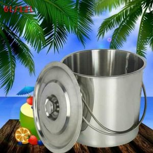 Seau en acier inoxydable poubelle seau deau cuve de fermentation bac à compost de cuisine + couvercle 6L