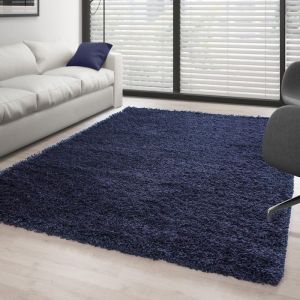 Tapis - Shaggy - BLEU FONCE - 300x400 cm - 30 mm - Oekotex Standard 100