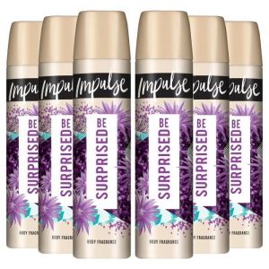 Déodorant Spray Corporel - IMPULSE - Be Surprised - 75ml - Mélange de Parfums Naturels - 6pk