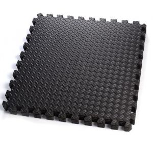 6 Dalles Tapis de Sol En EVATapis Puzzle CarréesTapis de GymnaseTapis de Sport Yoga 60 x 60 x 1.2CM Noir Antidérapant