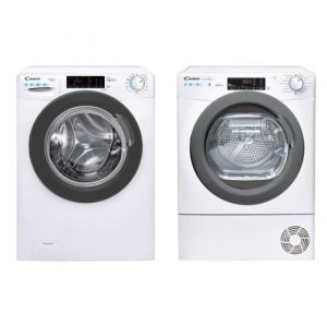 CANDY Lave-linge frontal 10kg 1400trs/min SMART Touch + S&egrave;che-linge frontal 10kg Pompe &agrave; Chaleur 58 Blanc