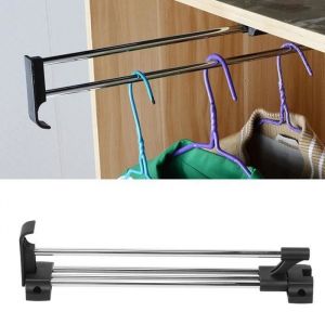 ZEAICOS Tringle t&eacute;lescopique pour garde-robe Tige de placard extensible coulissante pour armoire de penderie porte-organisate Label