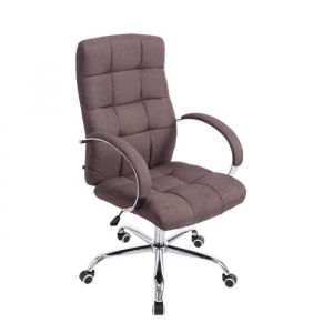 Fauteuil de bureau Mikos Tissu - Marron - CLP - Réglable en hauteur - A roulettes - Bureau