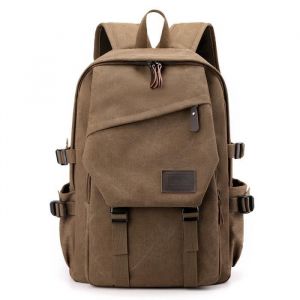 Sac à Dos Toile Vintage Multifunctional Homme Femme Grande Capacité - Cafe