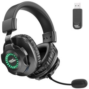 Casque Gamer sans Fil - REDSTORM - Wireless 2.4G - LED RGB - Micro Anti-Bruit - Son Stéréo 7.1