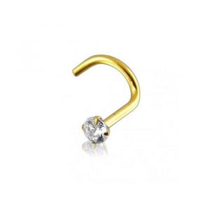 Piercing Nez KODY PIERCING Or Massif 14 Carats - Diamant V&eacute;ritable 2 mm Serti - Style Affirm&eacute; et Confort Ultime