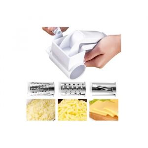 Râpe à Fromage Rotativeavec 3 Râpe à TambourRappe a Fromage Manuelle Moulin à Râpe Fromage en Plastique Lavable au Lave-Vaisselle