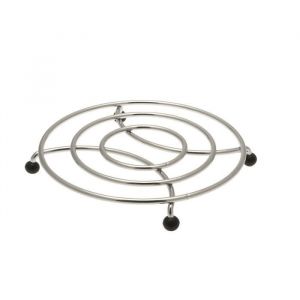 FRANDIS Dessous de plat rond M&eacute;tal Chrome
