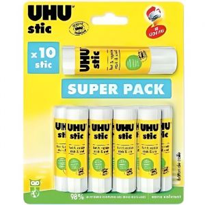 Colle UHU Super Pack 10 Sticks 8.2g + 21g