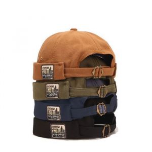 Lot de 4 BonnetBonnet Bob Homme Femme Marin Rétro en Coton avec Bord RouléCasquette sans Visière Roulé Chapeau Brimless