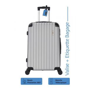 Valise Cabine 55cm - ADC - Swift - ABS Rigide - 4 Roues 360° - 39L - Étiquette Offerte