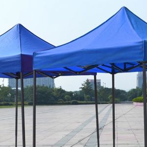 Omabeta Dessus d’auvent bleu Auvent carré en tissu Oxford pliable résistant aux UV et à la pluie couverture sport tente