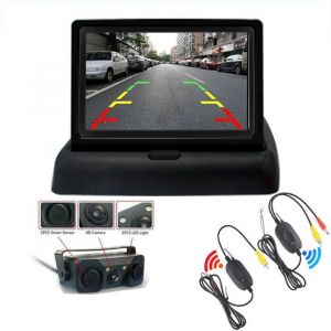 Caméra de recul Sans Fil + radar de recul intégré 4451-W - Waterproof - Moniteur intégré