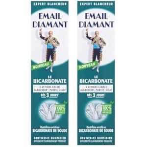 Dentifrice - EMAIL DIAMANT - Bicarbonate - Blancheur - Puret&eacute; - &Eacute;clat 75 ml (Lot de 2)