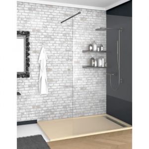 120X90 cm Receveur de douche en résine Rectangulaire avec cadre Crème 120 X 90 X 6 cm