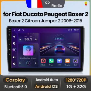 Autoradio 9 pouces Android 13 Carplay voiture pour Fiat Ducato Peugeot Boxer 2 2006-2015 Écran Tactile GPS RDS WIFI Bluetooth