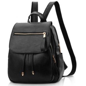 Mode Femme Sac à Dos Mini Sac à Dos en Faux Cuir Sac à Dos pour Femme Sac dépaule Sacs à Dos Filles Noir