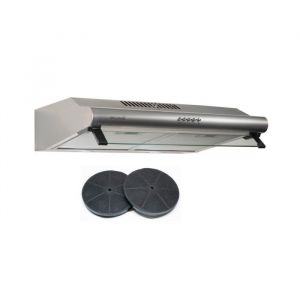 BELDEKO - Hotte Casquette / Visi&egrave;re 60 cm INOX  240 m3/h  2 Filtres &agrave; charbon