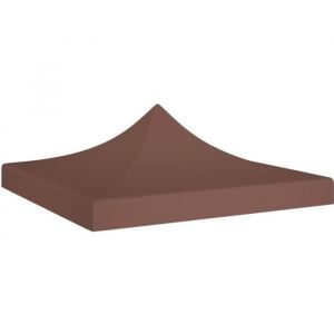 6212NEU- Toit de tente de r&eacute;ceptionToile de rechange pour pavillon tonnelle tente imperm&eacute;able 3x3 m Marron 270 g-m&sup2;