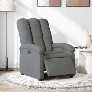 BEWI&reg;Fauteuil inclinable - Fauteuil R&eacute;glable/Fauteuil de relax - 1 personne - &eacute;lectrique Gris fonc&eacute; Tissu &FR12147