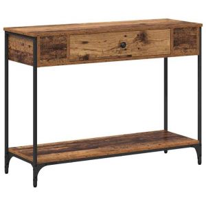 Style Élégance Chic - Table Console Table de Canapé étroite Tables Dentrée Bout de Canapé Bois ancien 100 x 34.5 x 75 cm Bois