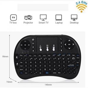 Wireless Keyboard 2.4GHz Mini Clavier Sans Fil avec Pav&eacute; Tactile Pour Smart TV Mini PC TV BoxOrdinateurProjecteurConsole