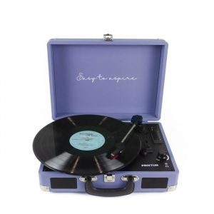Platine Vinyle PRIXTON VC400 Tourne-disque Bluetooth/USB/SD Lecteur et Numérisation des vinyles 2 Haut-parleurs Couleur Lilas