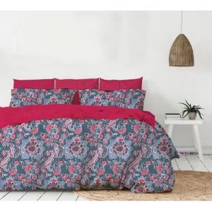 Couette Simple Face Imprimée / Non tissé - MORTREUX - 1 personne - MI SAISON - Bleu - Polyester