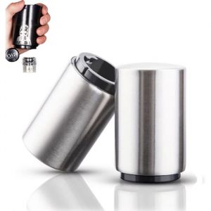 Lot de 2 décapsuleurs de bière décapsuleur avec tire-bouchon en cadeau pour hommes et femmes décapsuleur automatique magnétique