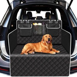Couverture pour chien pour si&egrave;ge arri&egrave;re de voiture avec fond rigide - Housse de si&egrave;ge auto - Couverture pour chien pour voiture