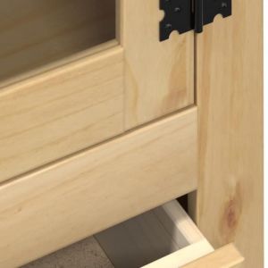 Vitrine en verre - MOTHINESSTO - Corona - Bois massif de pin - 99x43x187 cm - 2 portes