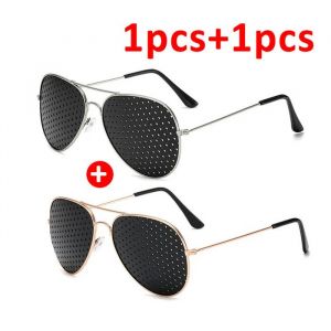 Soins De la Vision lunettes correctrices portables améliorant sténopé sténopé sténopé lunettes Anti-fatigue - Gold and Silver