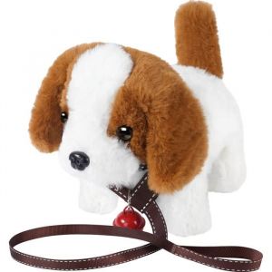 Jouet pour Chien en Peluche Chien Interactif Electronique pour Chiot Jouet pour Chien Qui Secouer Queue Marche et Aboyer