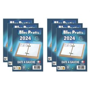 Bloc-pratique &eacute;ph&eacute;m&eacute;ride - EXACOMPTA - 31112E-6 - 120 x 82 mm - Blanc - Socle en bois ou plastique