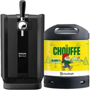 PerfectDraft Black – Pack Tireuse À Bière + 1 Fût Chouffe 6L – Machine Pression À Domicile – Refroidissement À 3°C