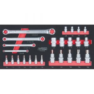 Module de douilles ULTIMATE&reg; - KS TOOLS - 713.5008 - 25 pi&egrave;ces - Mousse imputrescible - Cl&eacute;s TORX&reg; 1/4 - 1/2